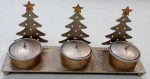 Kerzenständer Tännlein, 3er, creme-gold